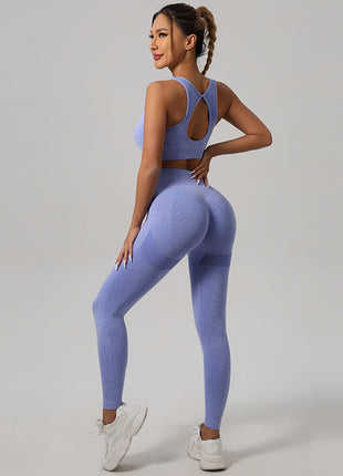 Women Yoga Outfit Set Sports Bra and High Waist Pants