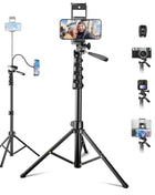 Sock, handheld selfie stick, camera, tripod