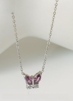 Butterfly Zircon Necklace Gold Plated Jewelry