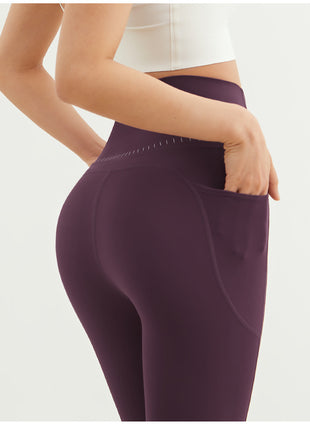 High Waist Yoga Pants with Pockets-Stretchy Quick-Dry Workout Leggings