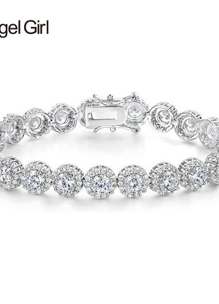 Round Cuban Zircon Tennis Bracelet for Men and Women