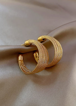 Brushed hoop earrings