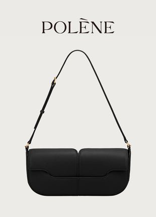 Genuine Leather Baguette Shoulder Bag