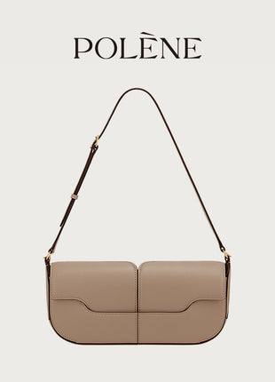 Genuine Leather Baguette Shoulder Bag