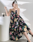 Cotton Satin Solid-color Slip Dress for Women