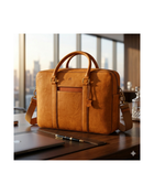 Vintage Leather Laptop Briefcase – Premium Business Messenger Bag for Modern Professionals