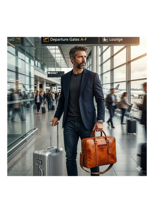 Vintage Leather Laptop Briefcase – Premium Business Messenger Bag for Modern Professionals