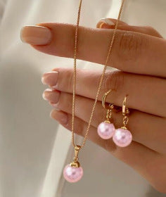 Pearl imitation jewelry set