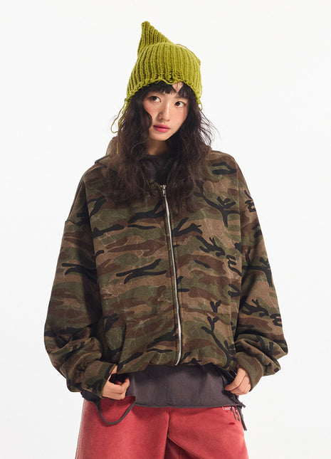 American-style camouflage hoodie jacket