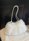 White zipper style shoulder bag