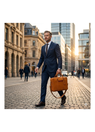 Vintage Leather Laptop Briefcase – Premium Business Messenger Bag for Modern Professionals