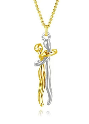 Couple Hug Pendant Necklace Jewelry Gift