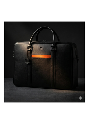Premium Black Leather Laptop Briefcase for Modern Professionals