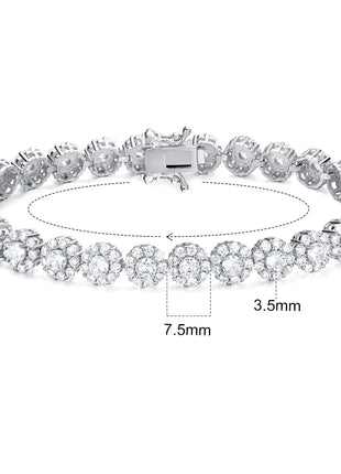 Round Cuban Zircon Tennis Bracelet for Men and Women