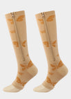 Butterfly skin color zipper socks / LXL