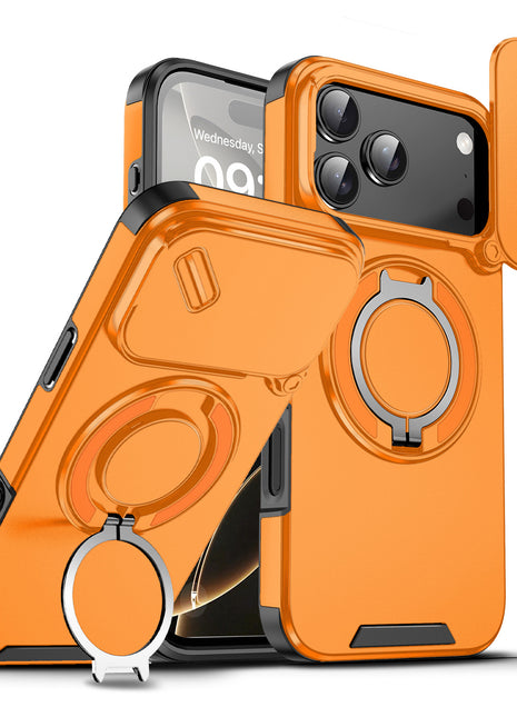 Magnetic Window Phone Case with Holder for iPhone Series