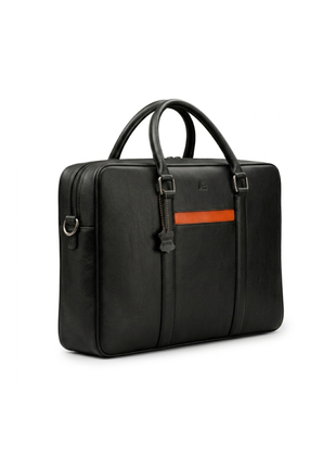 Premium Black Leather Laptop Briefcase for Modern Professionals