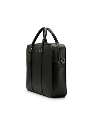 Premium Black Leather Laptop Briefcase for Modern Professionals