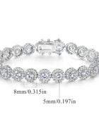 Round Cuban Zircon Tennis Bracelet for Men and Women