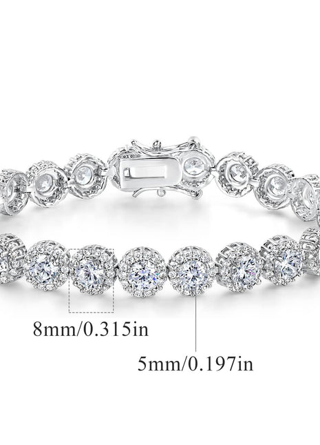 Round Cuban Zircon Tennis Bracelet for Men and Women