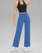 Double-sided brushed fitness pants with pockets for women