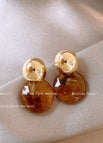 Gold Round Bead Ombre Amber