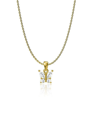Butterfly Zircon Necklace Gold Plated Jewelry