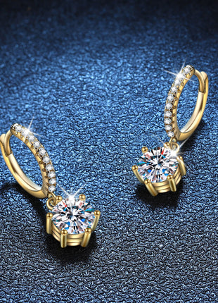 Classic Moissanite Sterling Silver Earrings