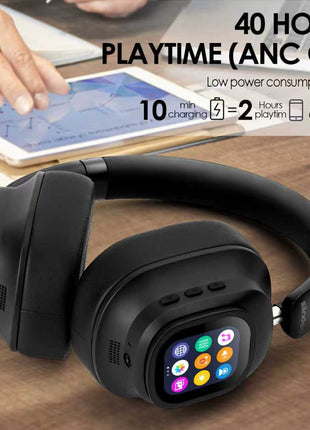 Wireless ANC Headphones with Touch Screen
