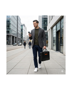 Premium Black Leather Laptop Briefcase for Modern Professionals