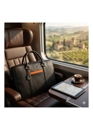 Premium Black Leather Laptop Briefcase for Modern Professionals