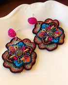 Ethnic Embroidered Beaded Earrings