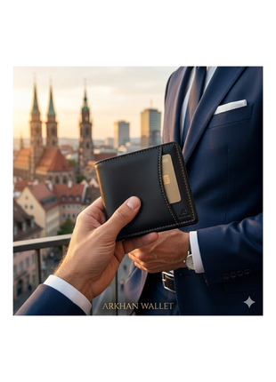 Luxury Schwarze Leder Geldbörse für Herren – Schlankes RFID-Design