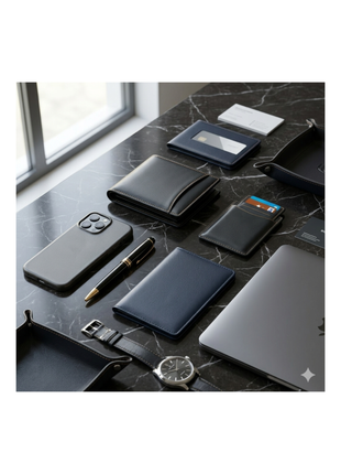 Luxury Schwarze Leder Geldbörse für Herren – Schlankes RFID-Design