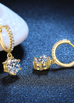 Classic Moissanite Sterling Silver Earrings