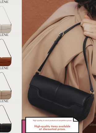 Genuine Leather Baguette Shoulder Bag