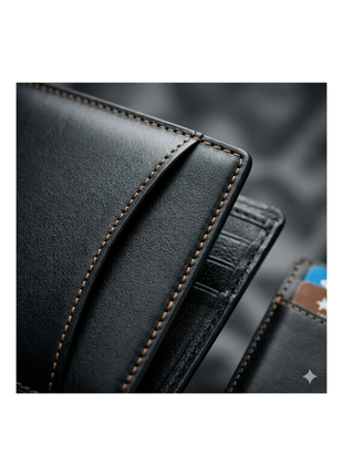 Luxury Schwarze Leder Geldbörse für Herren – Schlankes RFID-Design