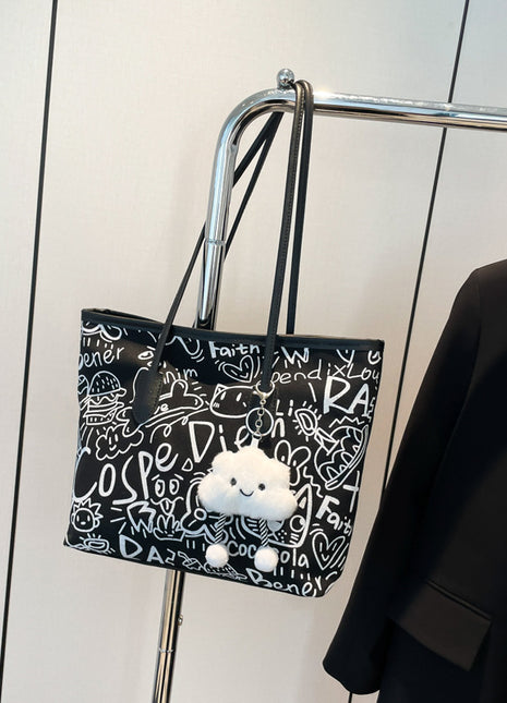 Printed PU Leather Tote Bag