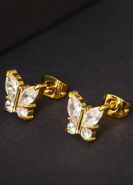 Butterfly Zircon Earring Steel Fashion Jewelry