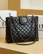 Women's Leather Chain Strap Tote Bag