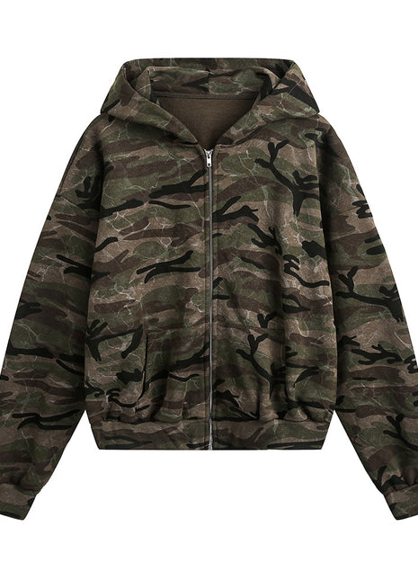 American-style camouflage hoodie jacket