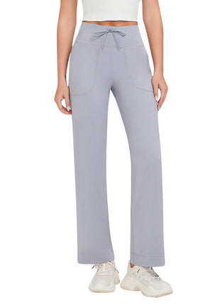 Double-sided brushed fitness pants with pockets for women