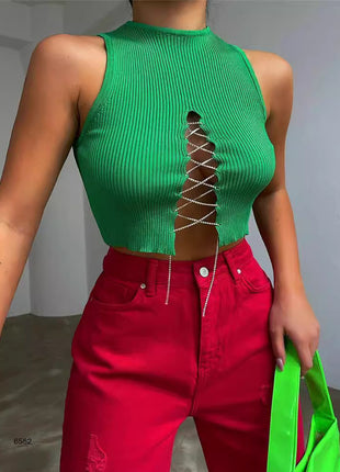 Women Fashion Crop Top Strapless Solid Color Vest