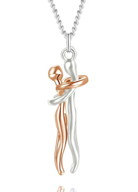 Couple Hug Pendant Necklace Jewelry Gift