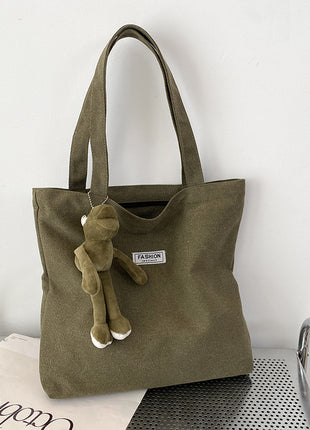 Thickened Washed Canvas Bag Women's Large Capacity Tote Bag Simple Commuter Portable Oxford Cloth Big Bag Shoulder Bag