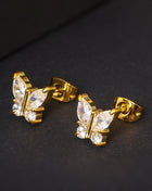 Butterfly Zircon Earring Steel Fashion Jewelry