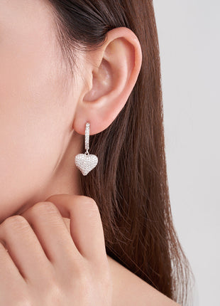Heart-Shaped Moissanite Earrings Women's Jewelry