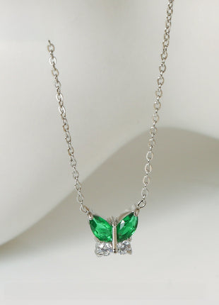Butterfly Zircon Necklace Gold Plated Jewelry