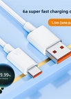 1pc 2.1m Type-C fast charging cable