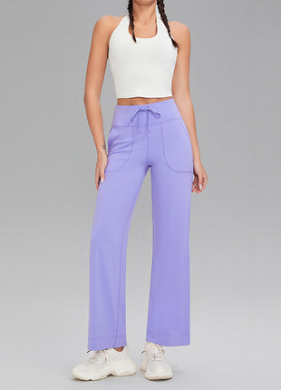 Double-sided brushed fitness pants with pockets for women